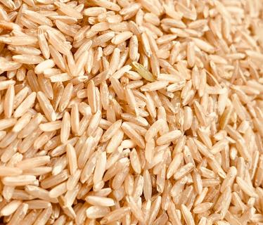 Brown Rice grains close-up