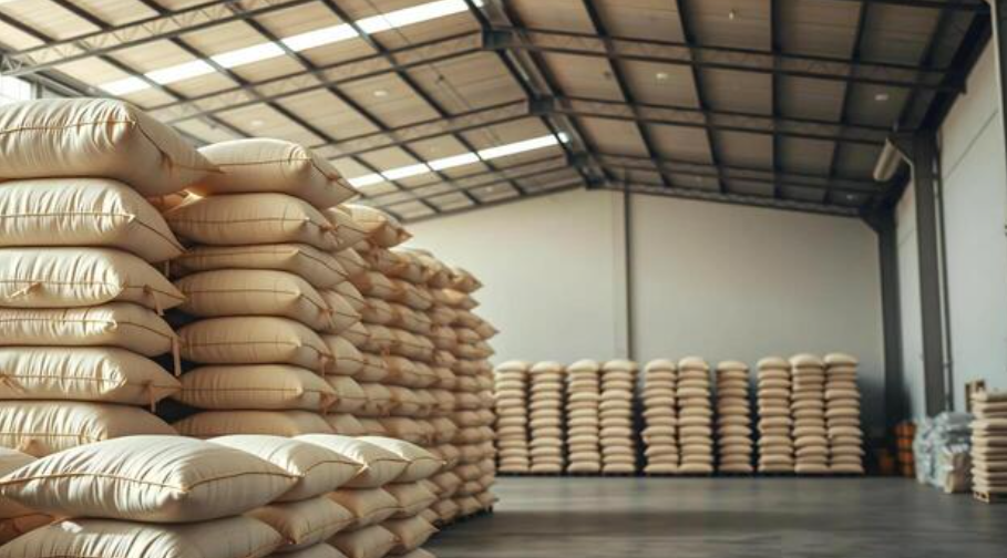 Warehouse stock of rice
